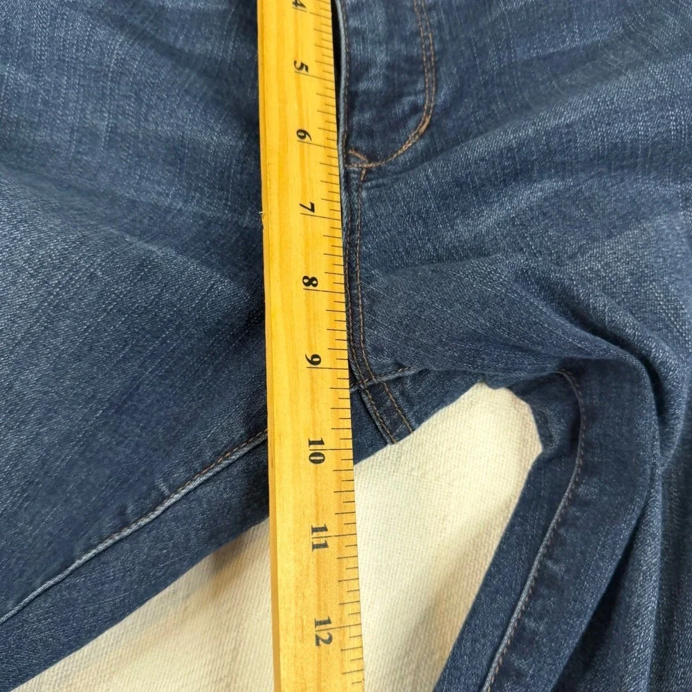 Skinnygirl Celeste Straight Leg Jeans Dark Wash Raw Hem Size 27/4 Blue 1436